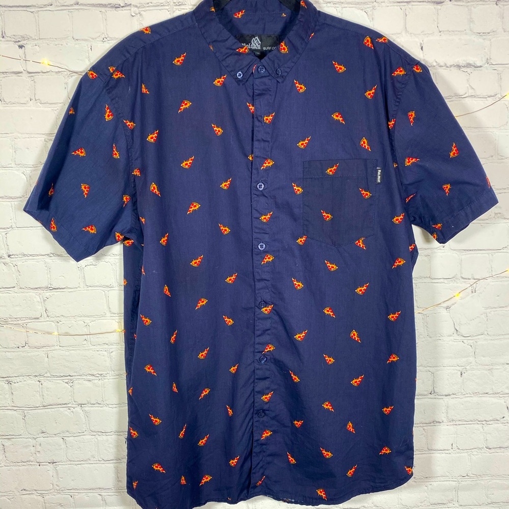 Molokai Surf Club Dripping Hot Pizza Button Down